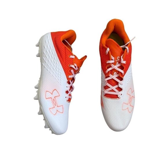 Under Armour White and Orange Athletic Shoes - Picture 1 of 11